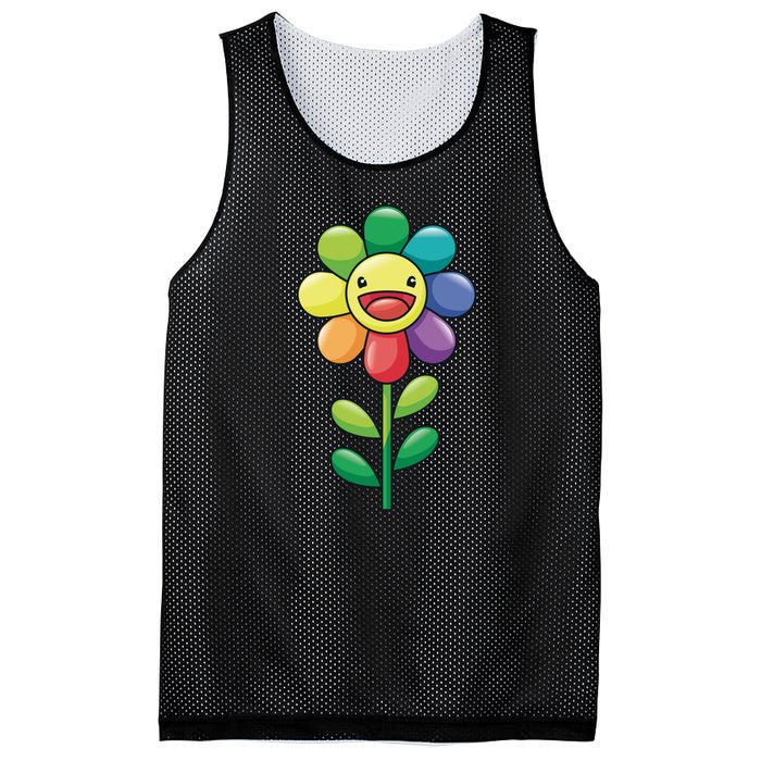 Happy Sunflower Mesh Reversible Basketball Jersey Tank