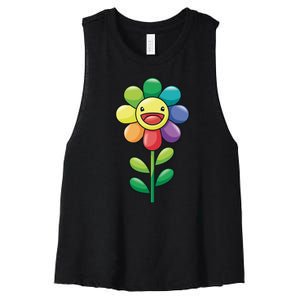 Happy Sunflower Women's Racerback Cropped Tank