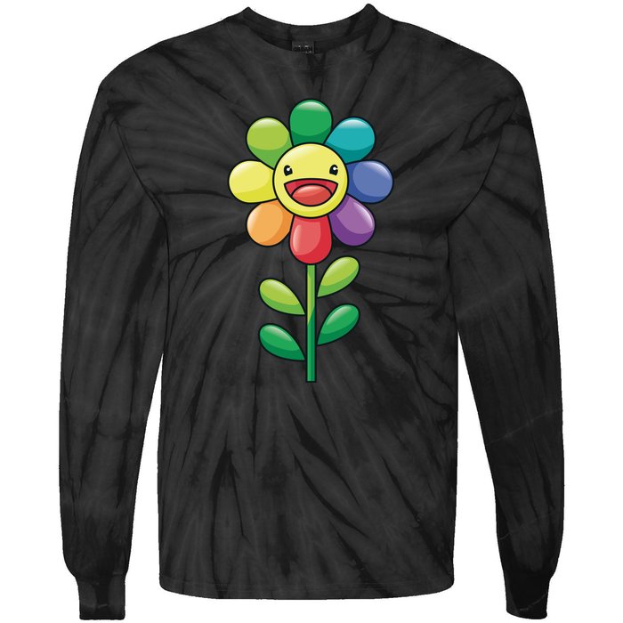 Happy Sunflower Tie-Dye Long Sleeve Shirt