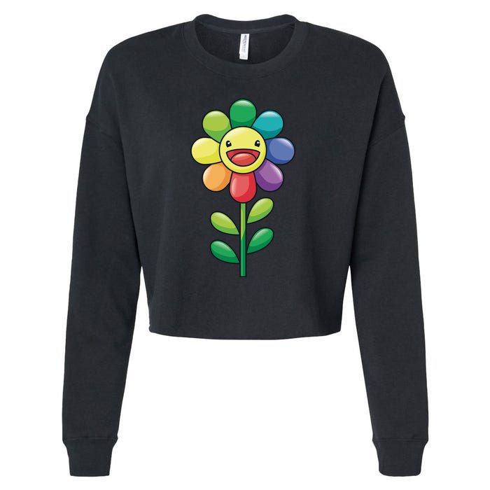 Happy Sunflower Cropped Pullover Crew