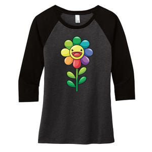 Happy Sunflower Women's Tri-Blend 3/4-Sleeve Raglan Shirt