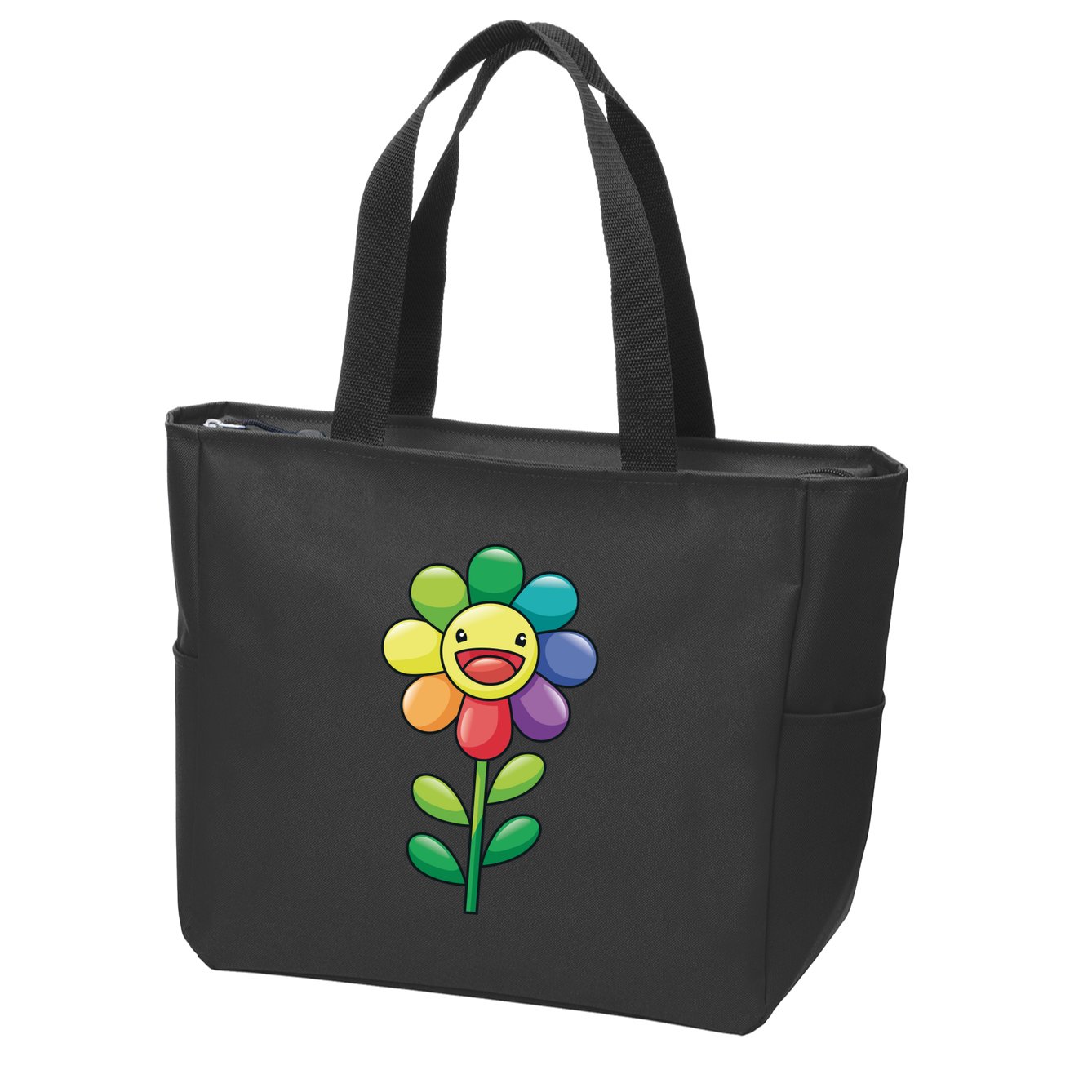 Happy Sunflower Zip Tote Bag