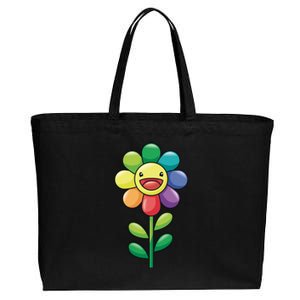 Happy Sunflower Cotton Canvas Jumbo Tote