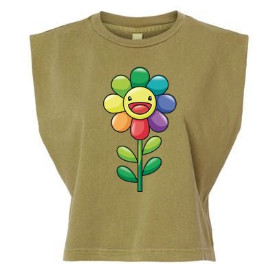 Happy Sunflower Garment-Dyed Women's Muscle Tee