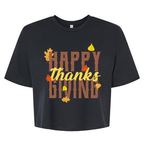 Happy Thanksgiving Bella+Canvas Jersey Crop Tee