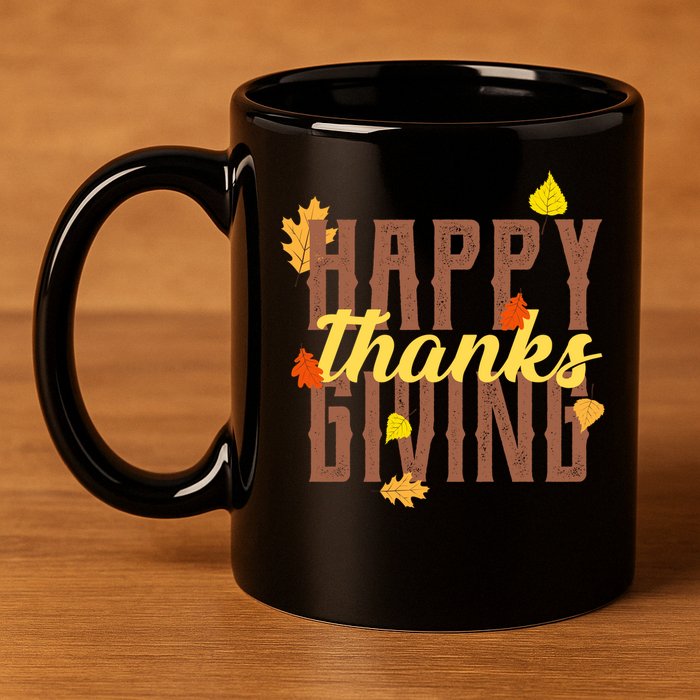 Happy Thanksgiving 11oz C Handle Ceramic Mug
