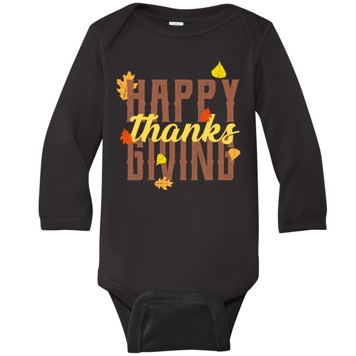 Happy Thanksgiving Baby Long Sleeve Bodysuit