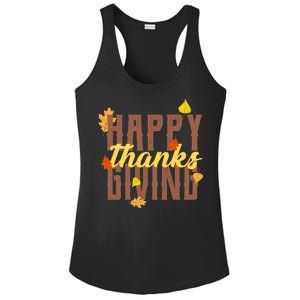 Happy Thanksgiving Ladies PosiCharge Competitor Racerback Tank