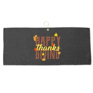 Happy Thanksgiving Large Microfiber Waffle Golf Towel