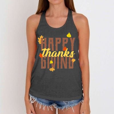 Happy Thanksgiving Women's Knotted Racerback Tank