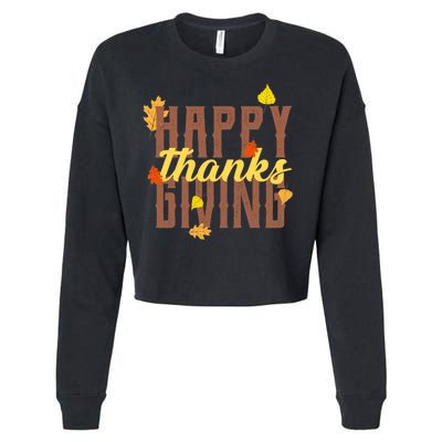 Happy Thanksgiving Cropped Pullover Crew