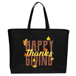 Happy Thanksgiving Cotton Canvas Jumbo Tote