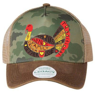 Happy Thanksgiving Day Turkey Legacy Tie Dye Trucker Hat