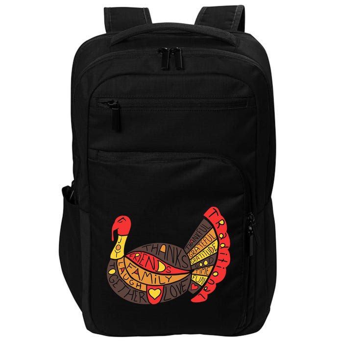 Happy Thanksgiving Day Turkey Impact Tech Backpack