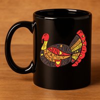 Happy Thanksgiving Day Turkey 11oz C Handle Ceramic Mug