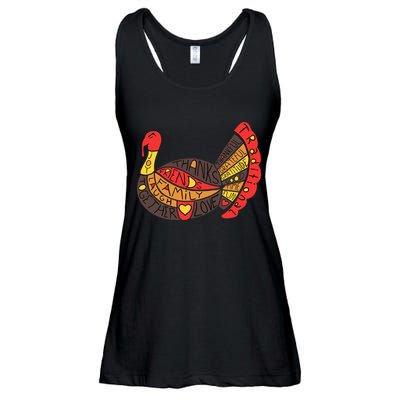 Happy Thanksgiving Day Turkey Ladies Essential Flowy Tank