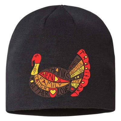 Happy Thanksgiving Day Turkey Sustainable Beanie