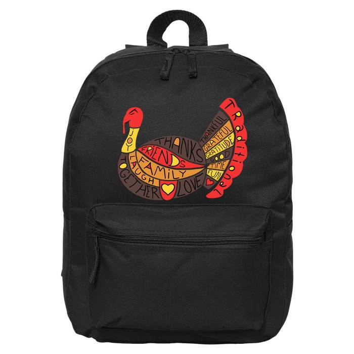 Happy Thanksgiving Day Turkey 16 in Basic Backpack