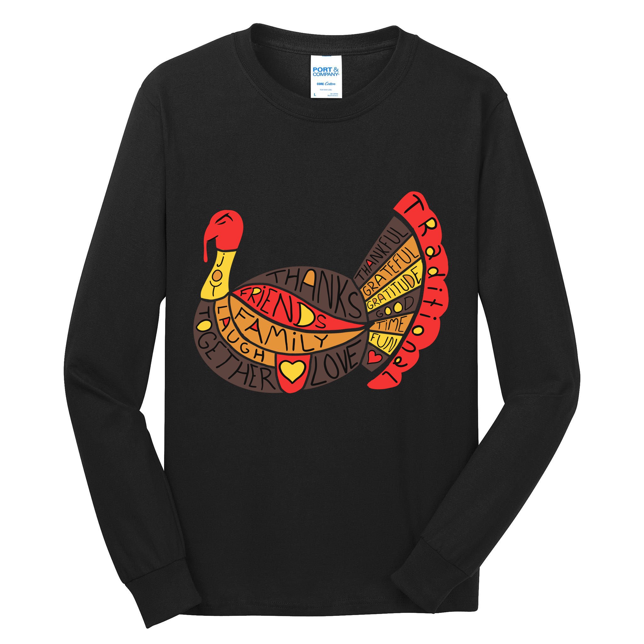 Happy Thanksgiving Day Turkey Tall Long Sleeve T-Shirt