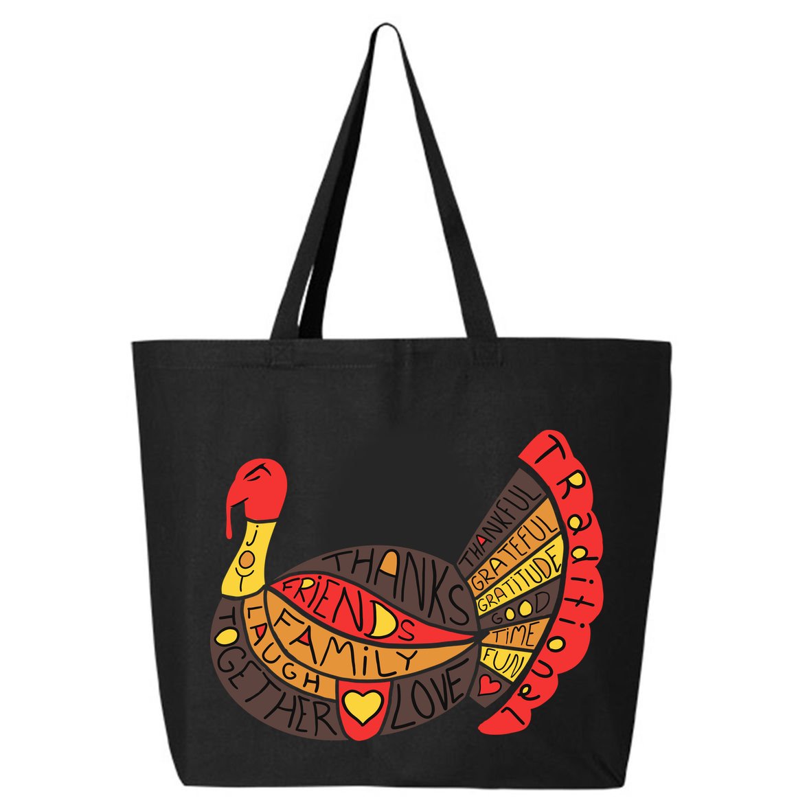 Happy Thanksgiving Day Turkey 25L Jumbo Tote