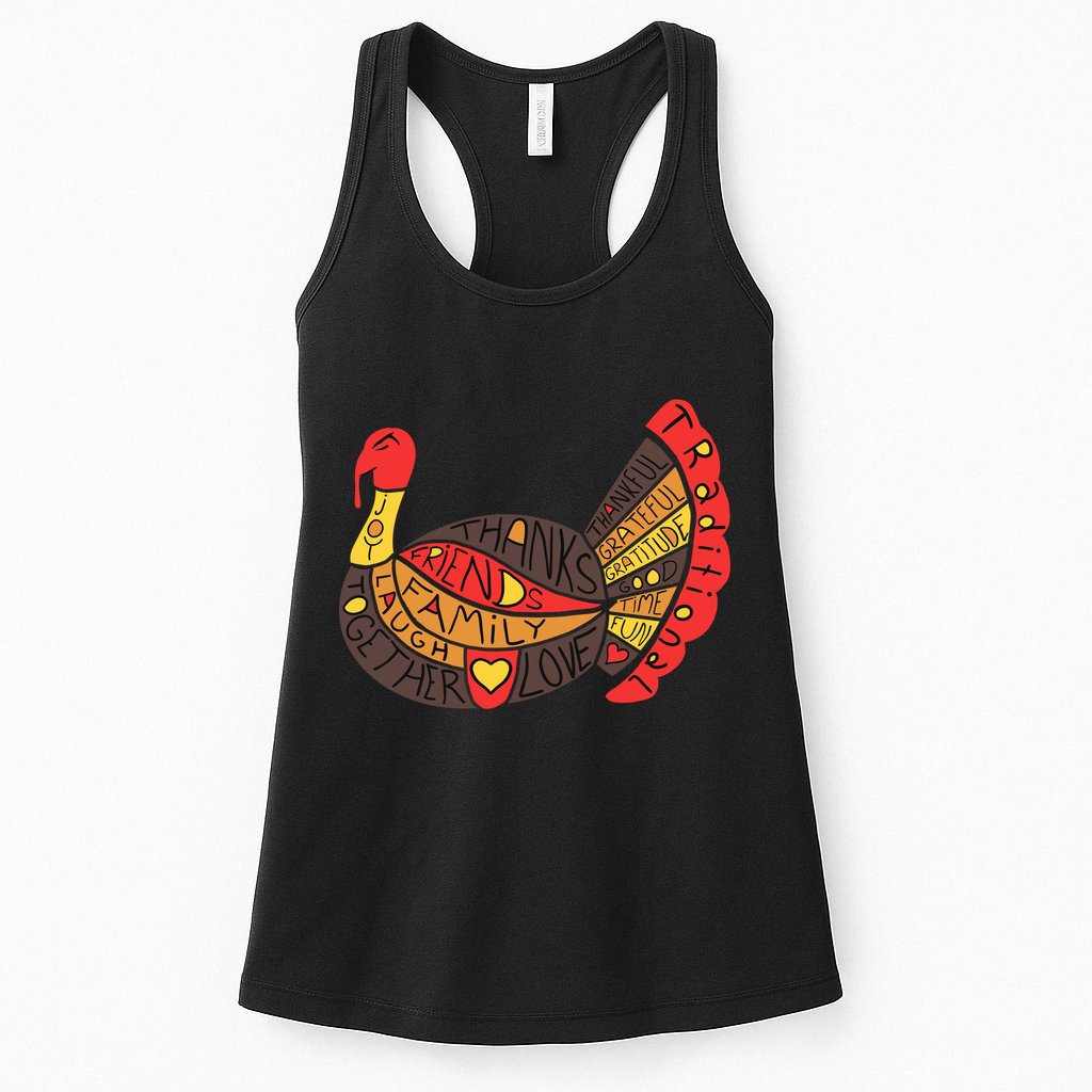 Happy Thanksgiving Day Turkey Womens Tank Top