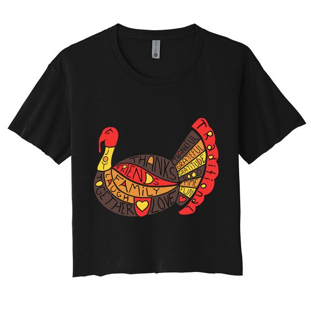 Happy Thanksgiving Day Turkey Crop Top