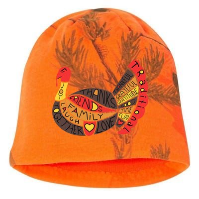 Happy Thanksgiving Day Turkey Kati - Camo Knit Beanie