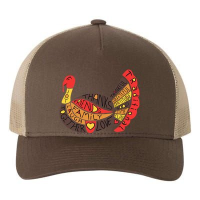 Happy Thanksgiving Day Turkey Yupoong Adult 5-Panel Trucker Hat