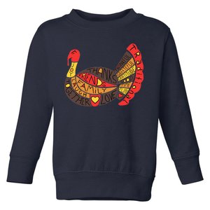 Happy Thanksgiving Day Turkey Toddler Sweatshirt