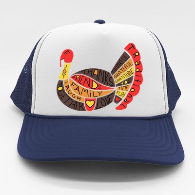 Happy Thanksgiving Day Turkey Trucker Hat