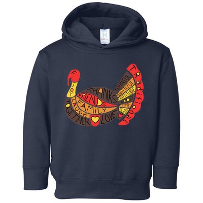 Happy Thanksgiving Day Turkey Toddler Hoodie