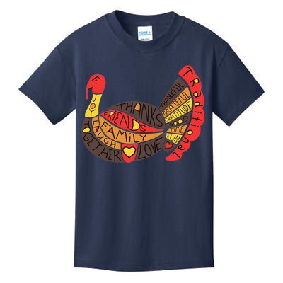 Happy Thanksgiving Day Turkey Kids T-Shirt