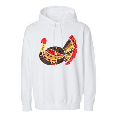 Happy Thanksgiving Day Turkey Garment-Dyed Fleece Hoodie