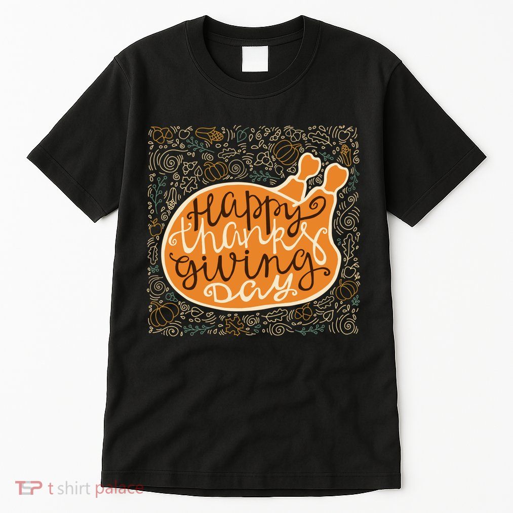 Happy Thanksgiving Day Turkey Pumpkin Logo Tall T-Shirt