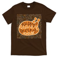 Happy Thanksgiving Day Turkey Pumpkin Logo T-Shirt