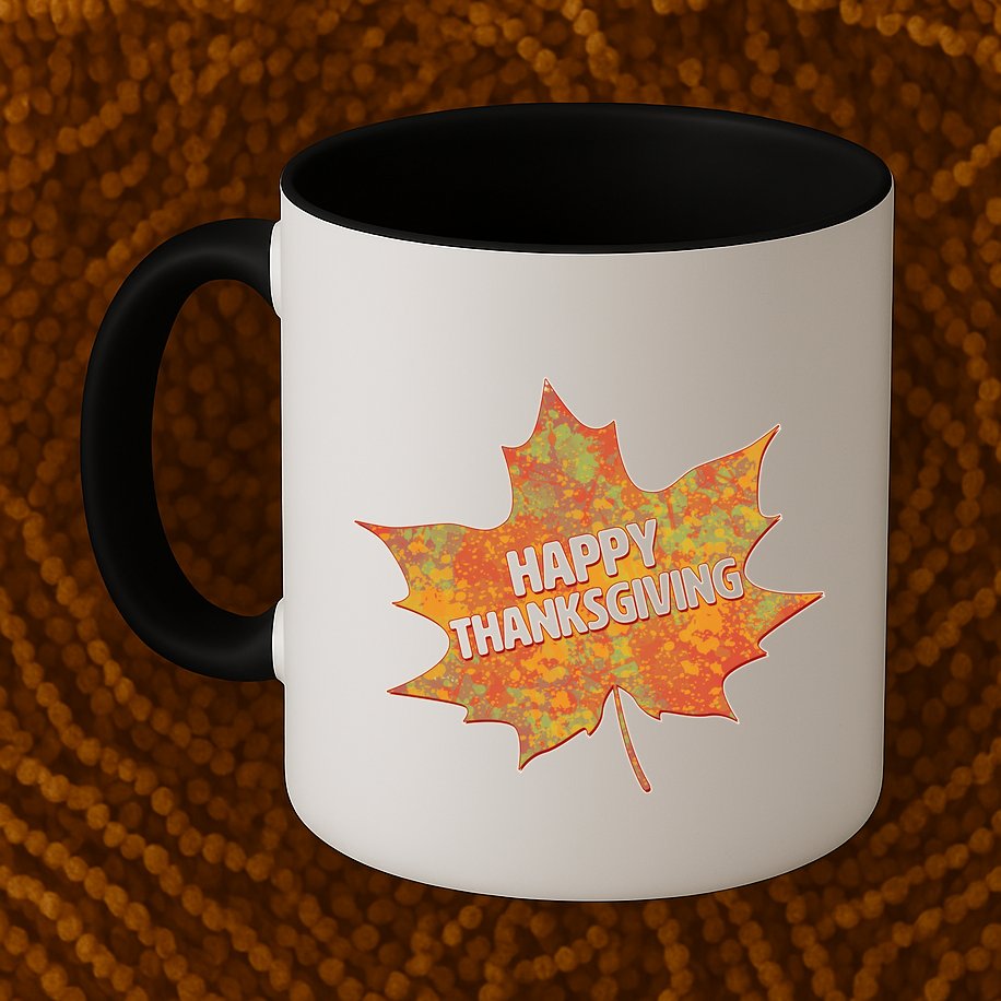 Happy Thanksgiving Fall Leaf Mug