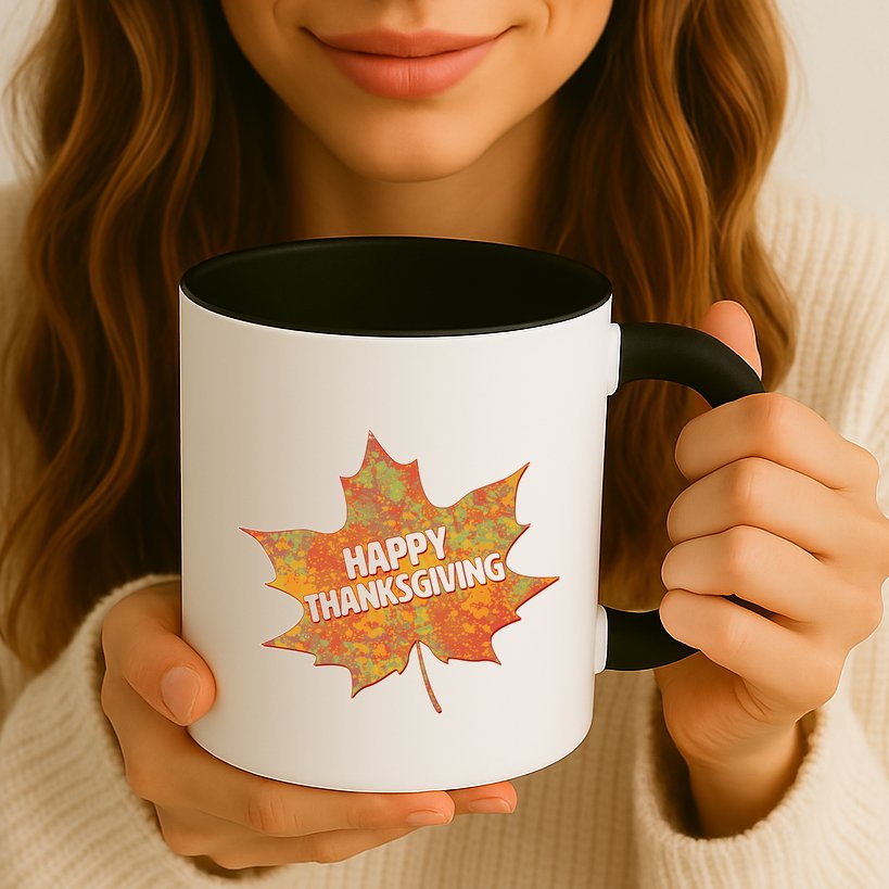 Happy Thanksgiving Fall Leaf Mug
