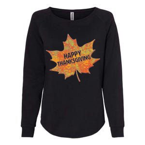 Happy Thanksgiving Fall Leaf Womens California Wash Sweatshirt