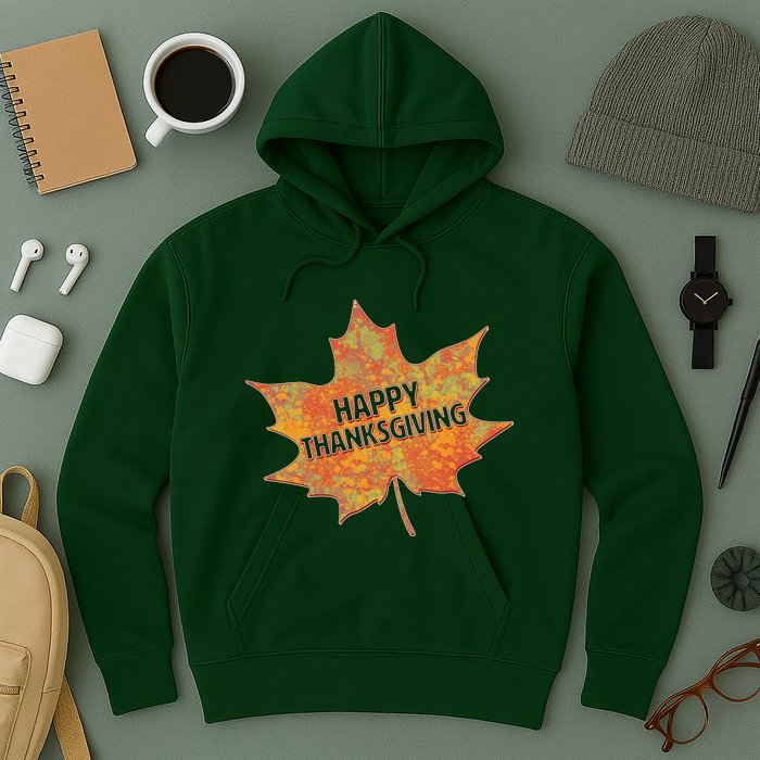 Happy Thanksgiving Fall Leaf Hoodie