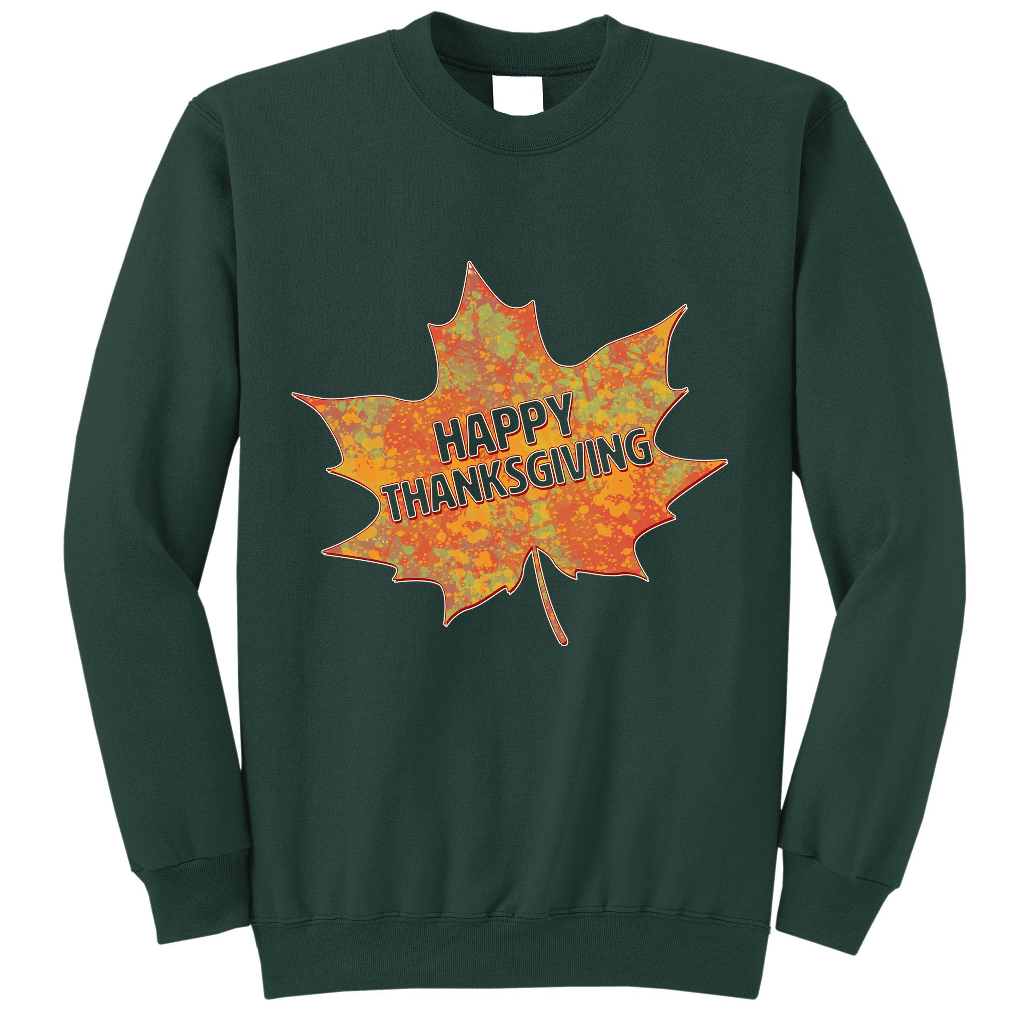 Happy Thanksgiving Fall Leaf Sweatshirt
