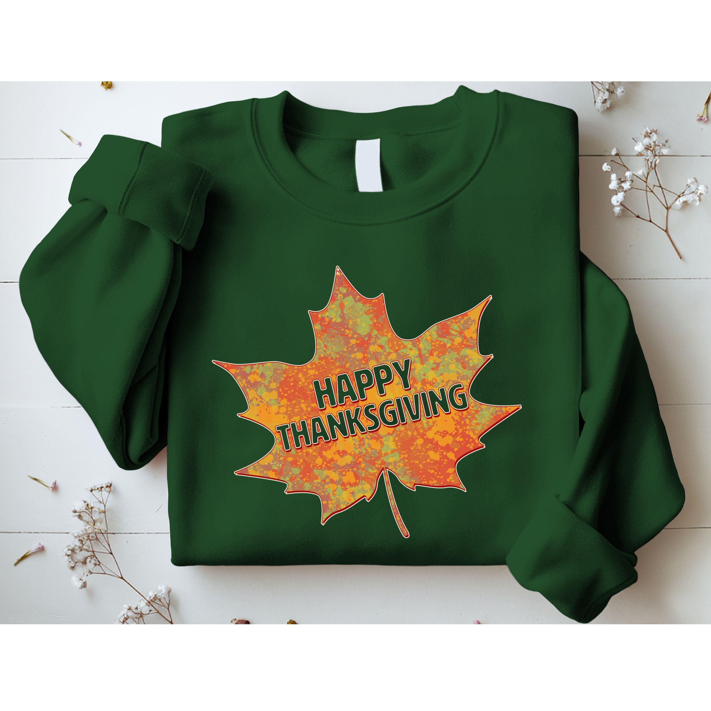 Happy Thanksgiving Fall Leaf Sweatshirt