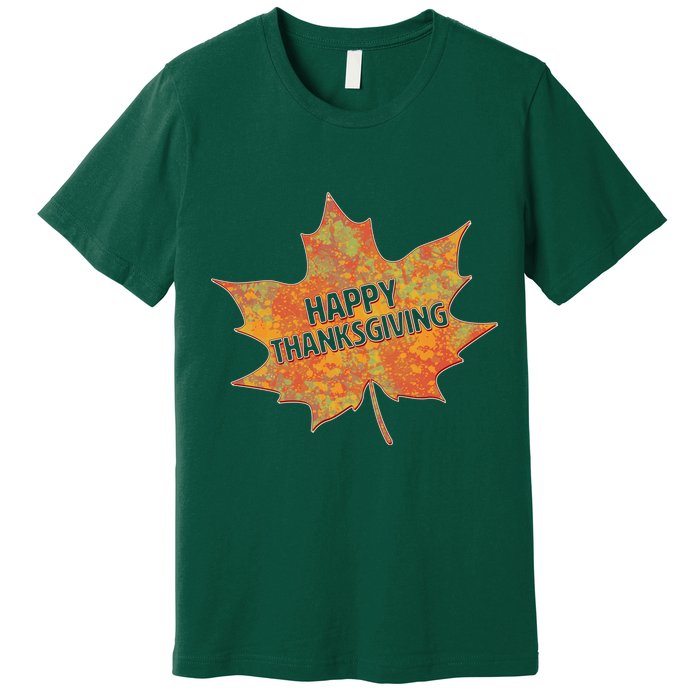 Happy Thanksgiving Fall Leaf Premium T-Shirt