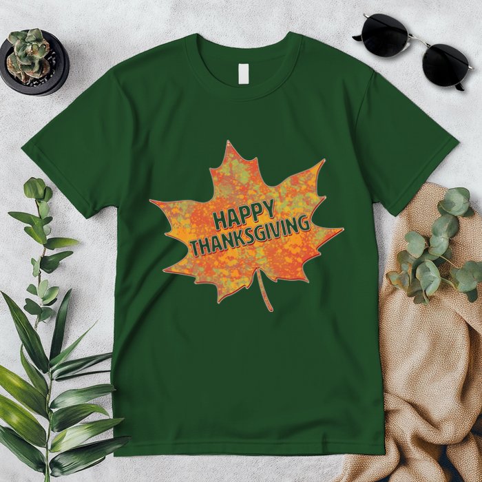 Happy Thanksgiving Fall Leaf Premium T-Shirt