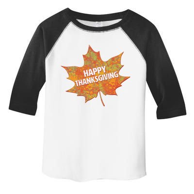 Happy Thanksgiving Fall Leaf Toddler Fine Jersey T-Shirt