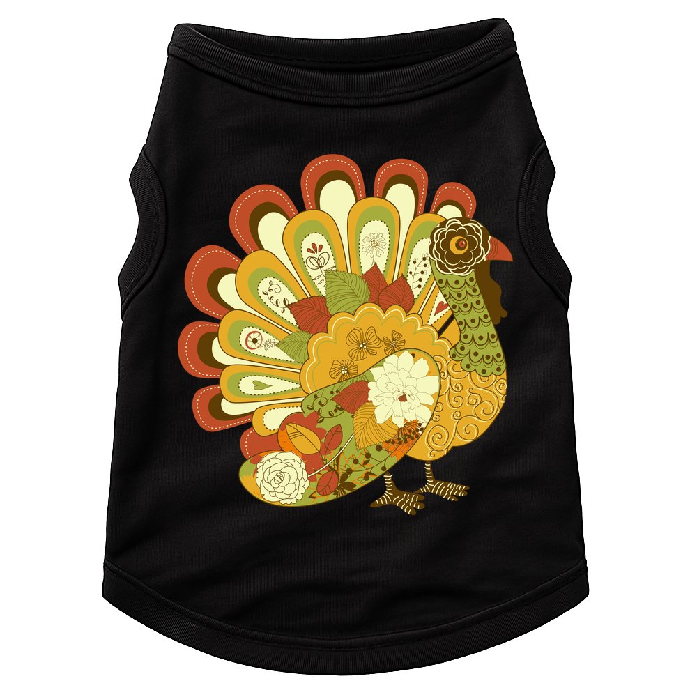 Happy Thanksgiving Floral Turkey Doggie Tank
