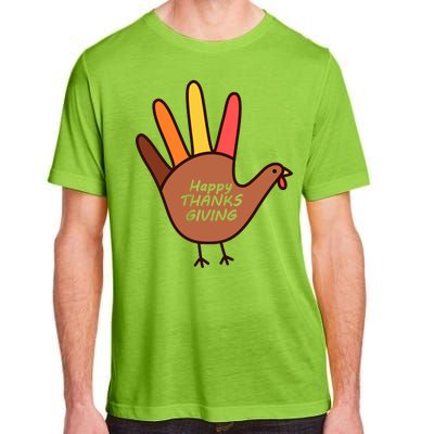 Happy Thanksgiving Hand Turkey Adult ChromaSoft Performance T-Shirt