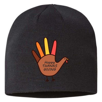 Happy Thanksgiving Hand Turkey Sustainable Beanie
