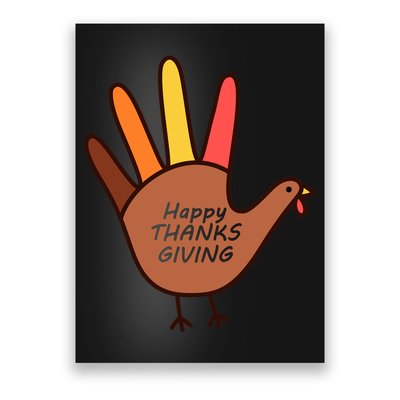 Happy Thanksgiving Hand Turkey Poster