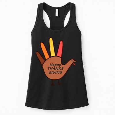 Happy Thanksgiving Hand Turkey Womens Tank Top