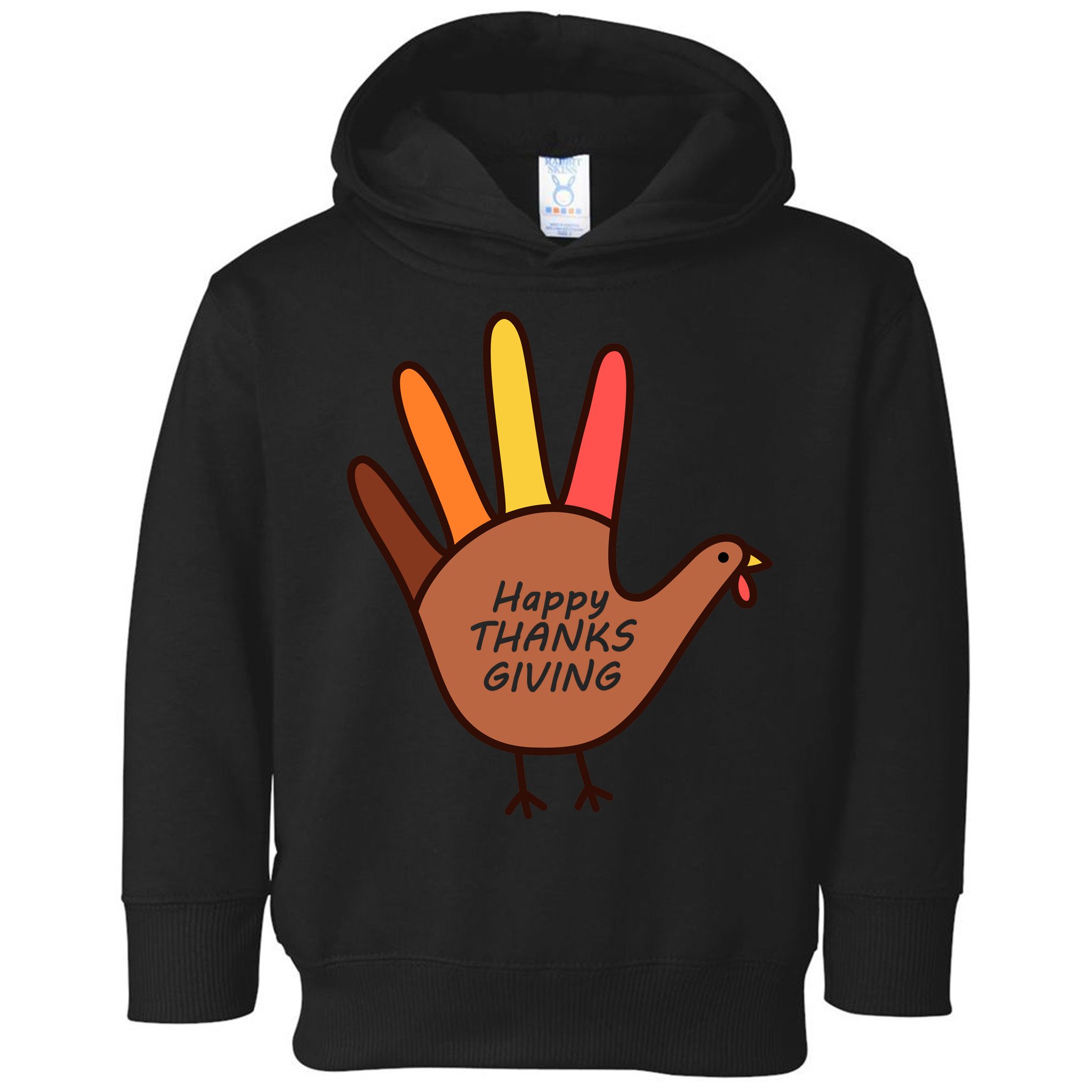 Happy Thanksgiving Hand Turkey Toddler Hoodie